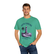 South Carolina Lighthouse T-Shirt, Unisex Garment-Dyed Tee, Coastal Vibes Shirt, Summer Travel Apparel, USA States Design