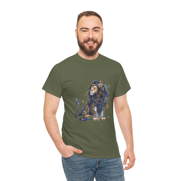 Majestic Lion Unisex Heavy Cotton Tee, Animal Lover Shirt, Eco-Friendly Gift, Casual Wear, Wildlife T-Shirt, Birthday Apparel
