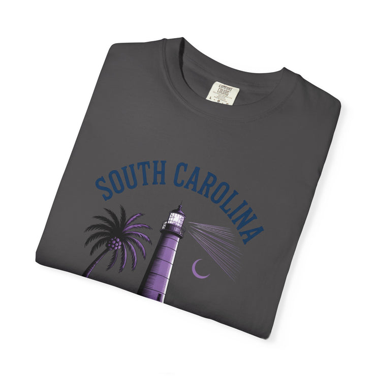 South Carolina Lighthouse T-Shirt, Unisex Garment-Dyed Tee, Coastal Vibes Shirt, Summer Travel Apparel, USA States Design