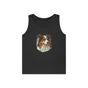 Dog Lover's Unisex Heavy Cotton Tank Top - Cute Pet Art, Custom Gift for Dog Owners, Summer Casual Wear, Animal Lover Apparel
