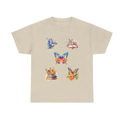 Butterfly Blossom Unisex Cotton Tee, Vibrant Nature Shirt, Gift for Nature Lovers, Spring Fashion Top, Garden Party Tee