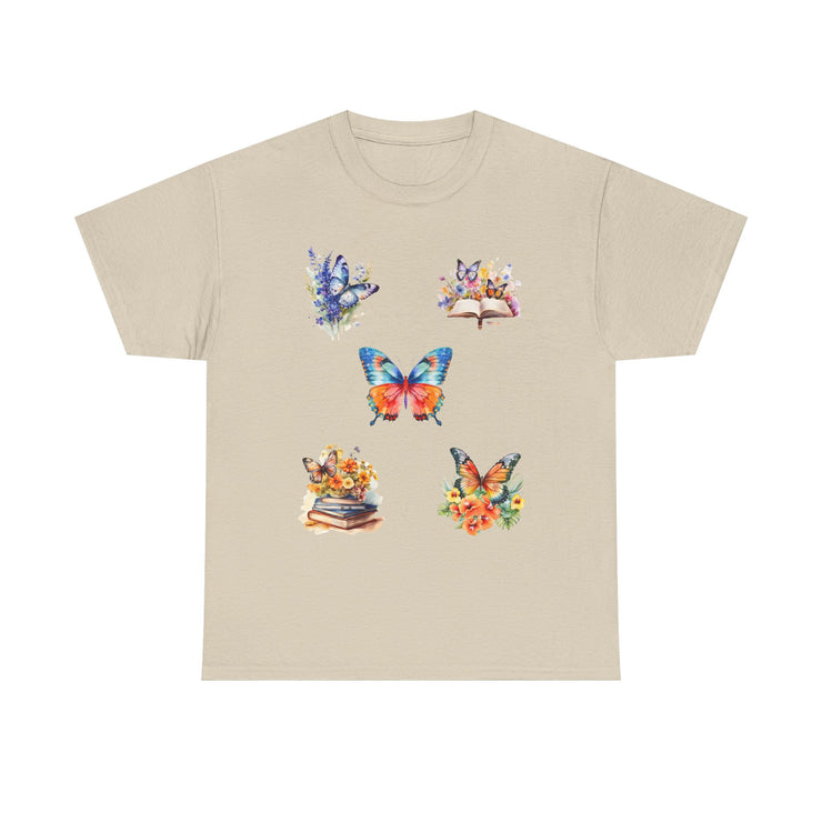 Butterfly Blossom Unisex Cotton Tee, Vibrant Nature Shirt, Gift for Nature Lovers, Spring Fashion Top, Garden Party Tee