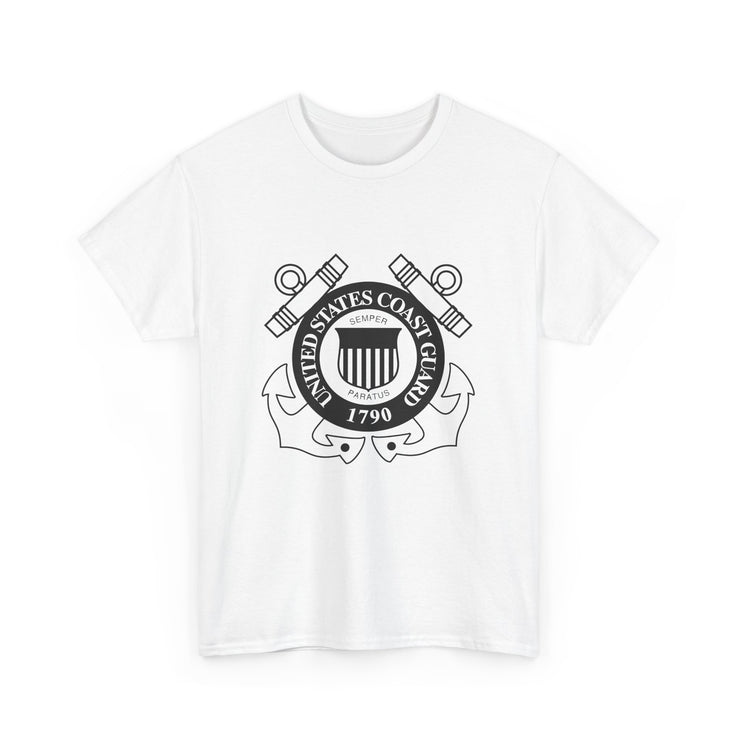 US Coast Guard Heavy Cotton Tee - Unisex, Apparel, Gift for Veterans, Nautical Spirit, Casual Wear, Summer Style