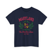 Maryland Heritage Tee | Unisex Cotton Shirt, Old Line State Apparel, Travel Souvenir, Gift for Maryland Lovers, Vintage Maryland Design,USA States Design