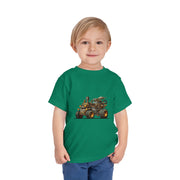 Toddler Short Sleeve Tee with Fun Vehicle Design, Birthday Gift, Kids' Fashion, Playtime Wear, Adventure Apparel