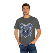 Mystical Ram Graphic Unisex T-shirt, Boho Tee, Astrology Shirt, Spiritual Gift, Festival Wear, Unique Graphic Tee