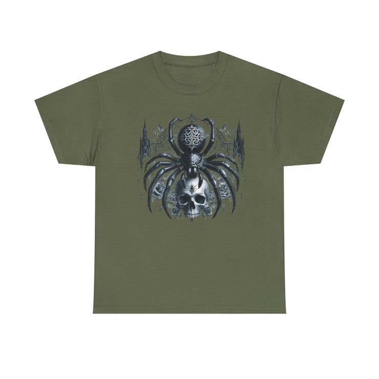 Gothic Spider Graphic Tee | Unisex Heavy Cotton Tee, Halloween Shirt, Alternative Fashion, Edgy Apparel, Gift for Her/Him
