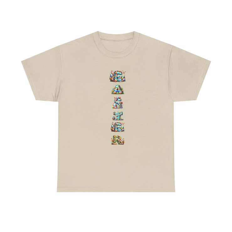 Colorful Cartoon Animal Unisex Heavy Cotton Tee - Gift for Animal Lovers, Cute T-Shirt for Kids & Adults, Fun Birthday, Casual Wear