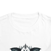 Toddler Halloween Bat Tee, Cute Toddler T-Shirt, Kids Halloween Apparel, Spooky Party Outfit, Bat and Roses Design