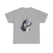 Siberian Husky Heavy Cotton Tee, Cozy Dog Lover Shirt, Unisex Graphic Tee, Pet Owner Gift, Cute Animal Apparel