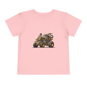 Toddler Short Sleeve Tee with Fun Vehicle Design, Birthday Gift, Kids' Fashion, Playtime Wear, Adventure Apparel