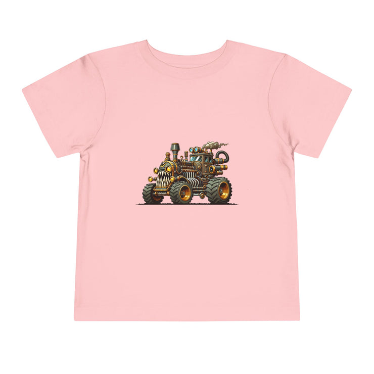 Toddler Short Sleeve Tee with Fun Vehicle Design, Birthday Gift, Kids' Fashion, Playtime Wear, Adventure Apparel