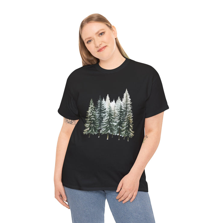 Nature-Inspired Unisex Heavy Cotton Tee, Forest T-Shirt, Outdoor Lifestyle Apparel, Eco-Friendly Gift, Casual Wear, Nature Lover's Top