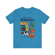 Nebraska Graphic Tee, Unisex Jersey Short Sleeve Tee, Souvenir Shirt, USA States Design