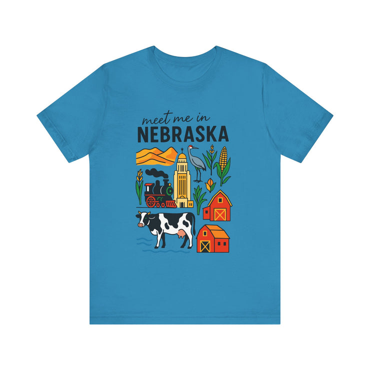 Nebraska Graphic Tee, Unisex Jersey Short Sleeve Tee, Souvenir Shirt, USA States Design