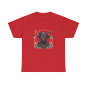 Boho Bull Graphic Tee | Unisex Heavy Cotton T-Shirt | Festival Wear, Gift for Nature Lovers, Casual Outfit, Animal Art