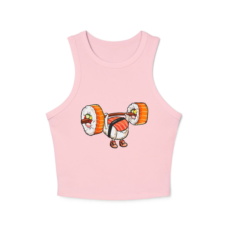 Sushi Lift Racer Tank Top - Gym Apparel, Fitness Wear, Workout Clothes, Sushi Lover Gift, Cute Tank for Summer