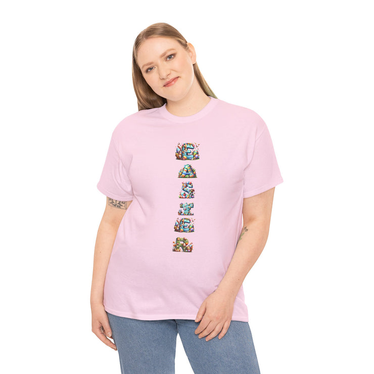 Colorful Cartoon Animal Unisex Heavy Cotton Tee - Gift for Animal Lovers, Cute T-Shirt for Kids & Adults, Fun Birthday, Casual Wear