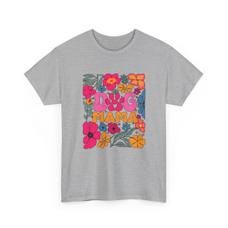 Dog Mama Floral Tee, Cute Dog Mom T-Shirt, Flower Design Unisex Cotton Shirt, Pet Lover Gift,