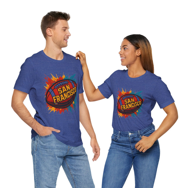 San Francisco Football Tee | Unisex Short Sleeve Shirt for Fans, Game Day Apparel, Sports Design, Casual Wear,
