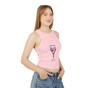 Floral Cocktail Tank Top, Women's Summer Top, Cute Crop Top, Beachwear, Party Outfit, Gift for Her