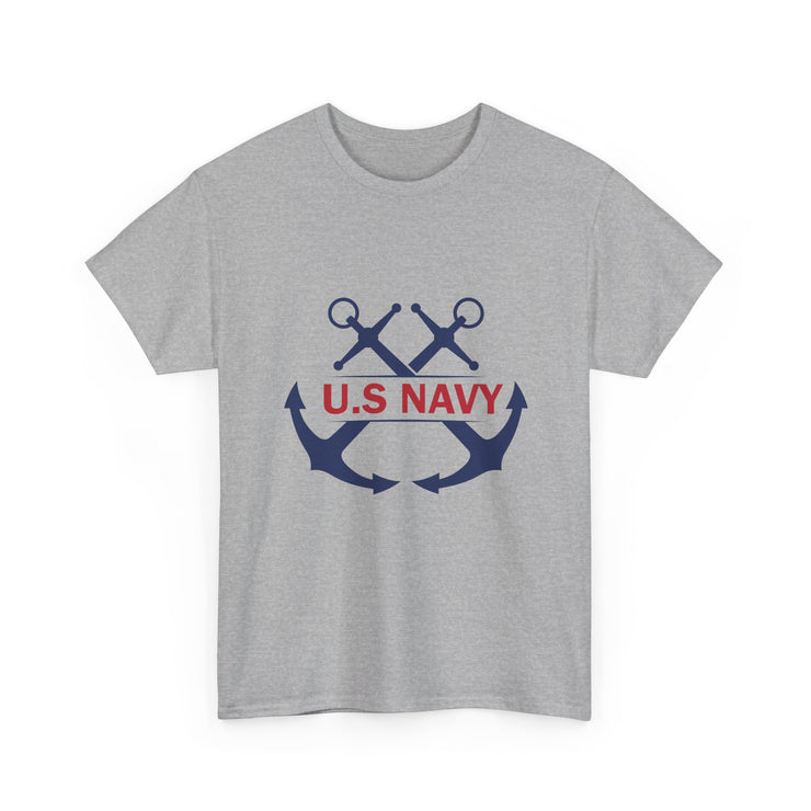 Navy Style Unisex Heavy Cotton Tee, U.S. Navy Tee, Military Pride Shirt, Veteran's Gift, Casual Wear