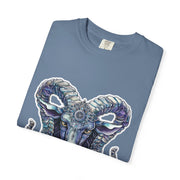 Mystical Ram Graphic Unisex T-shirt, Boho Tee, Astrology Shirt, Spiritual Gift, Festival Wear, Unique Graphic Tee