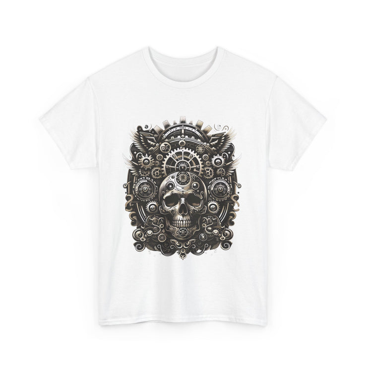 Gothic Skull Tee - Unisex Heavy Cotton T-Shirt, Unique Graphic Shirt, Casual Wear, Edgy Fashion, Gift for Him/Her, Halloween Style