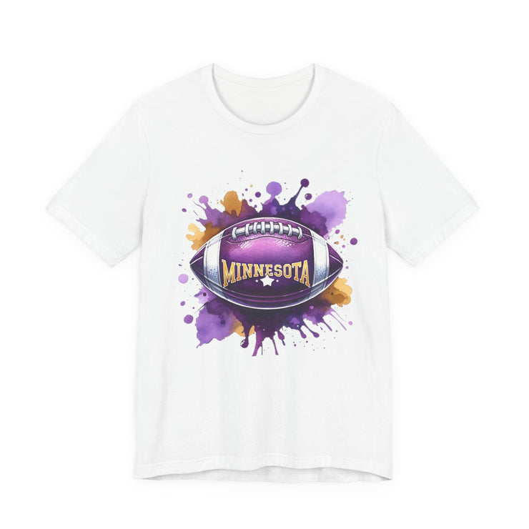 Minnesota Football Splash Tee, Unisex Short Sleeve, Sports Fan Shirt, Game Day Apparel, Football Design, Sports Design