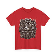 Gothic Skull Tee - Unisex Heavy Cotton T-Shirt, Unique Graphic Shirt, Casual Wear, Edgy Fashion, Gift for Him/Her, Halloween Style