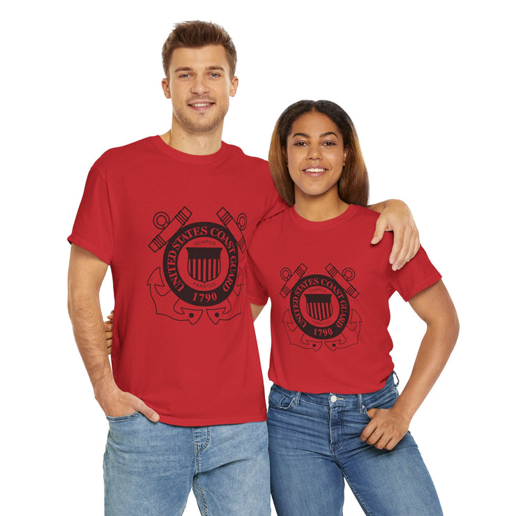 US Coast Guard Heavy Cotton Tee - Unisex, Apparel, Gift for Veterans, Nautical Spirit, Casual Wear, Summer Style