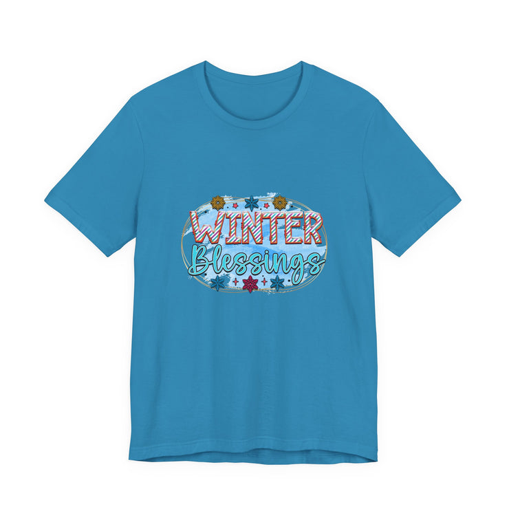 Winter Blessings Unisex Jersey Tee, Cozy Winter T-shirt, Holiday Gift, Seasonal Apparel, Comfortable Casual Wear