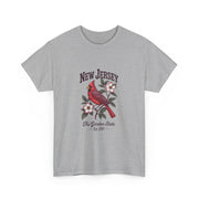 New Jersey Cardinal Tee, Vintage Style T-Shirt, Unisex Cotton Tee, Garden State Gift, Bird Lover Apparel, Casual Wear, USA States Design