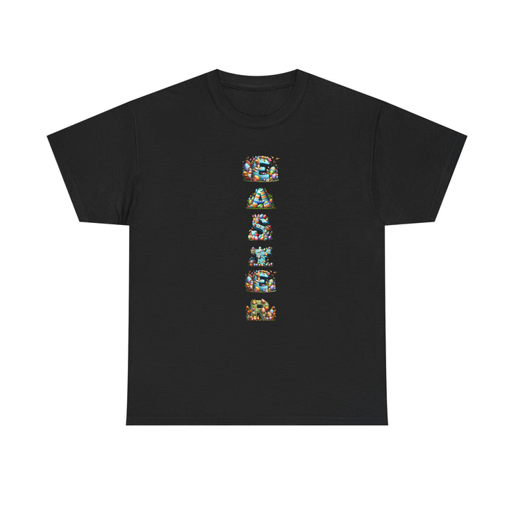 Colorful Cartoon Animal Unisex Heavy Cotton Tee - Gift for Animal Lovers, Cute T-Shirt for Kids & Adults, Fun Birthday, Casual Wear