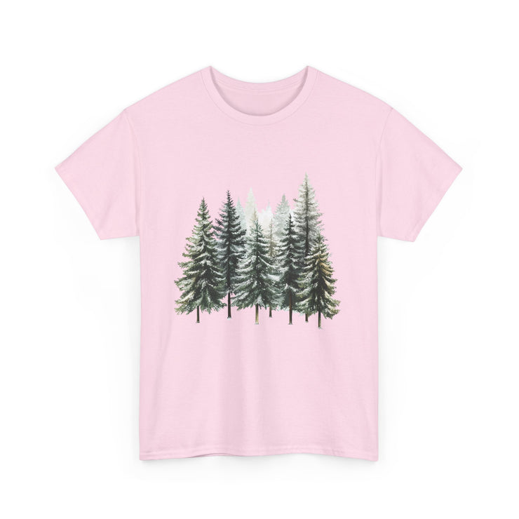 Nature-Inspired Unisex Heavy Cotton Tee, Forest T-Shirt, Outdoor Lifestyle Apparel, Eco-Friendly Gift, Casual Wear, Nature Lover's Top