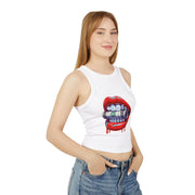 Edgy Graphic Tank Top, Summer Crop Top, Festival Wear, Trendy Women's Top, Statement Apparel, Unique Gift Idea