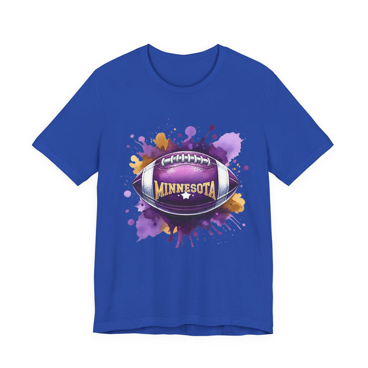 Minnesota Football Splash Tee, Unisex Short Sleeve, Sports Fan Shirt, Game Day Apparel, Football Design, Sports Design