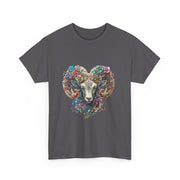 Bohemian Ram Heart Tee, Unisex Shirt, Festival Wear, Nature Lover Gift, Eco-Friendly Fashion, Gift for Him/Her