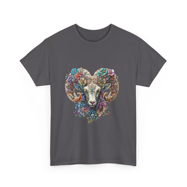 Bohemian Ram Heart Tee, Unisex Shirt, Festival Wear, Nature Lover Gift, Eco-Friendly Fashion, Gift for Him/Her