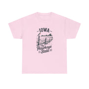 Iowa The Hawkeye State T-Shirt, Vintage Style Tee, Unisex Cotton Shirt, Iowa Pride Gift, USA States Design