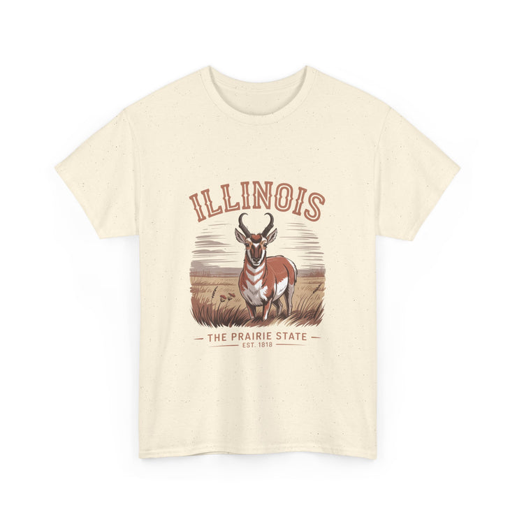 Illinois Prairie State Tee, Vintage Graphic T-Shirt, Unisex Casual Wear, Gift for Nature Lovers, Travel Souvenir, USA States Design