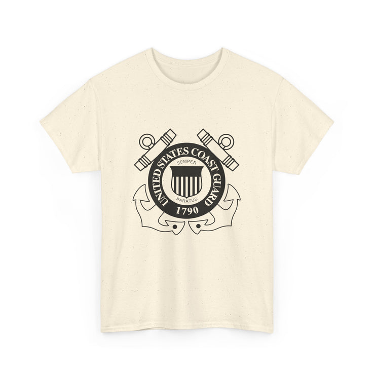 US Coast Guard Heavy Cotton Tee - Unisex, Apparel, Gift for Veterans, Nautical Spirit, Casual Wear, Summer Style