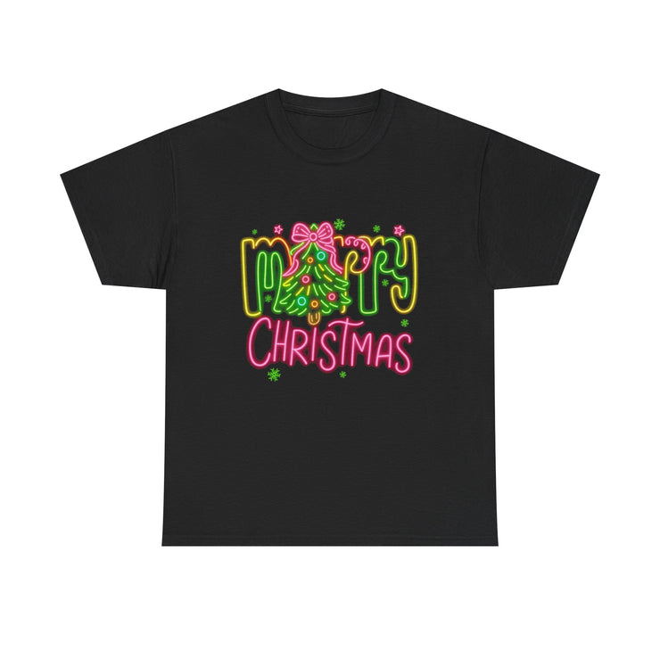 Festive Merry Christmas Tee - Unisex Heavy Cotton T-Shirt, Holiday Shirt, Christmas Gift, Cozy Winter Apparel, Family Gathering Outfit