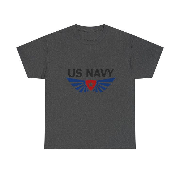 US Navy Winged Logo Unisex Heavy Cotton Tee, Military Apparel, Veteran Gift, Casual Wear, Patriotic Clothing, Gift for Him/Her