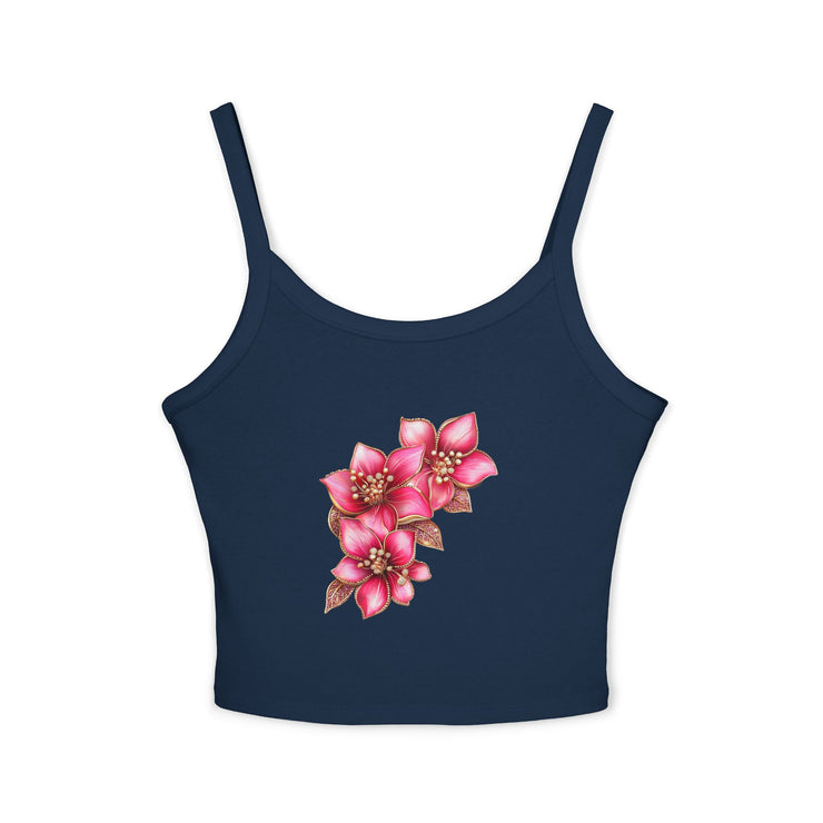 Floral Women's Spaghetti Strap Tank Top, Summer Casual Wear, Beach Outfit, Gift for Her, Festival Clothing, Spring Fashion