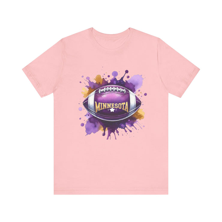 Minnesota Football Splash Tee, Unisex Short Sleeve, Sports Fan Shirt, Game Day Apparel, Football Design, Sports Design