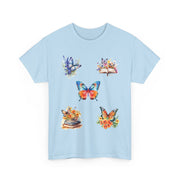 Butterfly Blossom Unisex Cotton Tee, Vibrant Nature Shirt, Gift for Nature Lovers, Spring Fashion Top, Garden Party Tee