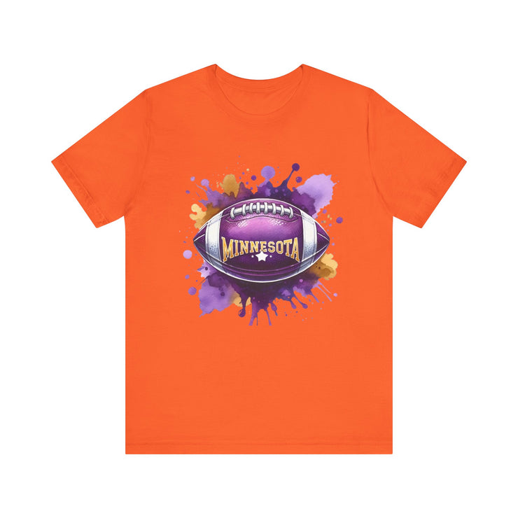 Minnesota Football Splash Tee, Unisex Short Sleeve, Sports Fan Shirt, Game Day Apparel, Football Design, Sports Design