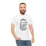 Iowa The Hawkeye State T-Shirt, Vintage Style Tee, Unisex Cotton Shirt, Iowa Pride Gift, USA States Design