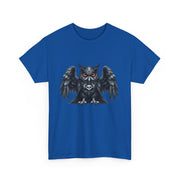 Owl Skull Graphic Tee, Unisex Heavy Cotton T-Shirt, Edgy Apparel for Halloween, Casual Wear, Gift for Gothic Style Lovers
